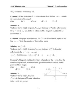 AMC 8 Preparation  
 
 
 
Chapter 7 Transformations   
 
5                                                       
 
The y-coo