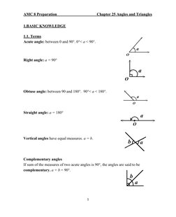 AMC 8 Preparation  
       
 
   Chapter 25 Angles and Triangles 
1
