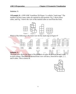 AMC 8 Preparation  
 
          Chapter 13 Geometric Visualization 
 
6 
 
Solution: B. 
 
☆Example 11.  (1999 AMC 8 problem