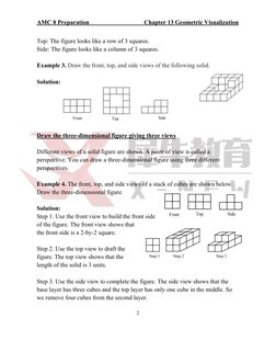 AMC 8 Preparation  
 
          Chapter 13 Geometric Visualization 
 
2 
 
Top: The figure looks like a row of 3 squares. 
Si