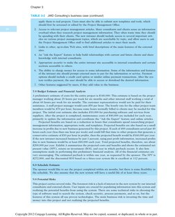 TABLE 3-2
JWD Consulting’s business case (continued)
apply them to real projects. Users must also be able to submit new templ