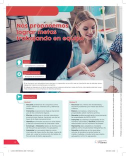 Nos proponemos 
lograr metas 
trabajando en equipo
Unidad I
•	 Resuelve problemas de conjuntos como: 
unión, diferencia, inte
