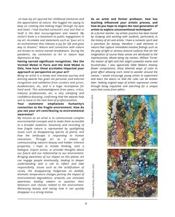 on how my art spurred her childhood memories and
the appreciation of nature. She hugged me saying to
keep on creating and ma