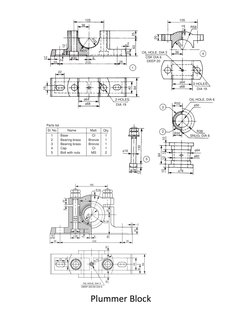 Plummer Block Assembly Drawing Details | PDF | Tools | Equipment