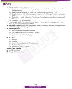 48
17.
Concurrent : Theorems on Concurrence.
(i)
The perpendicular bisectors of the sides of a triangle are concurrent. — Pro
