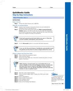 Mini Practice Set 2 ■ 1
Copyright © McGraw-Hill Education. All rights reserved.
Name 
Date 
Class
 
 
QuickBooks Guide 
Quick