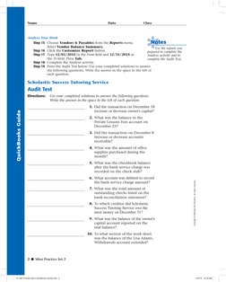 2 ■ Mini Practice Set 2
Copyright © McGraw-Hill Education. All rights reserved.
Name 
Date 
Class
 
 
QuickBooks Guide 
Analy