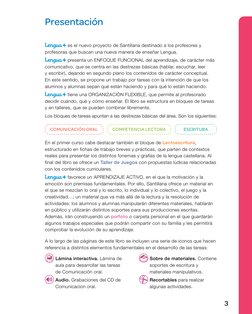 3
Presentación
 es el nuevo proyecto de Santillana destinado a los profesores y 
profesoras que buscan una nueva manera de en