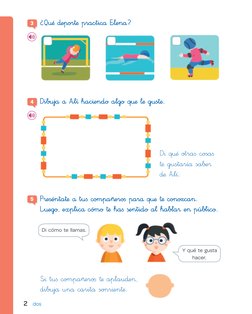 2
dos
3 	¿Q€Æ ∂epor†æ practicå E”¬enå? 
4 	Dibujå å A”lı hac^endo algo q€æ ¬æ gus†æ.
5 	P®eßénta†æ å tuﬁ compa~eroﬁ parå q€æ