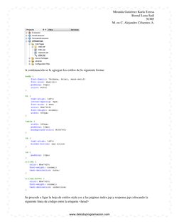 Miranda Gutiérrez Karla Teresa 
Bernal Luna Saúl 
3CM5 
M. en C. Alejandro Cifuentes A. 
 
 
A continuación se le agregan los