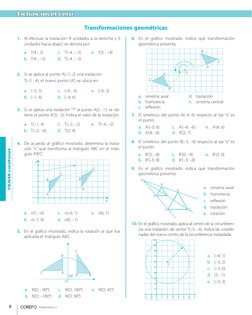 8
Matemática I
Fichas nivel cero
FICHAS corefonet
1.	 Al efectuar la traslación “4 unidades a la derecha y 3 
unidades hacia
