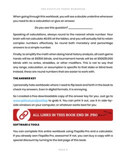 T H E  P O S T F L O P  P O K E R  W O R K B O O K
PA G E  8
When going through this workbook, you will see a double underlin