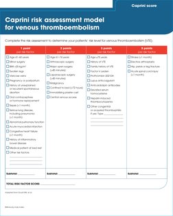 Caprini VTE Risk Assessment Guide | PDF | Thrombosis | Medical Specialties