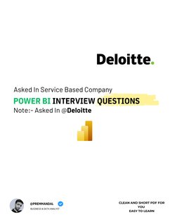 Asked In Service Based Company 
POWER BI INTERVIEW QUESTIONS
@PREMMANDAL
BUSINESS & DATA ANALYST
CLEAN AND SHORT PDF FOR
YOU
