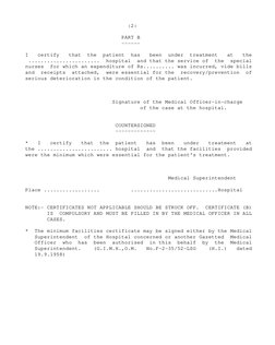 Essentiality Certificate.pdf Essentiality Certificate B for Reimbursement | PDF | Hospital | Physician