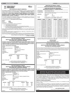 BOLETIN OFICIAL
6
EL PERUANO I Lima, jueves 24 de septiembre de 2020
Solicitud de Concesión Única para prestar    
Servicios
