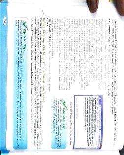 The following HTML code demonstrates the use of name and href attributes of <a 
tag to lik the text 'Go to top of the page' t