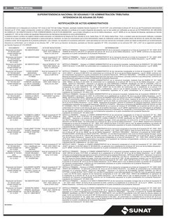 BOLETÍN OFICIAL
2
EL PERUANO I Lima, jueves 25 de enero de 2024
005-2255548-1
SUPERINTENDENCIA NACIONAL DE ADUANAS Y DE ADMIN