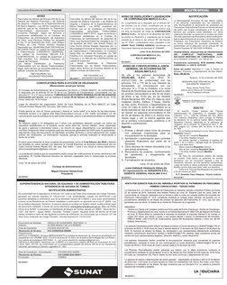 BOLETÍN OFICIAL
9
Lima, jueves 25 de enero de 2024 I EL PERUANO
002-2254731-1
AVISO
Para todos los efectos del Artículo 245 d