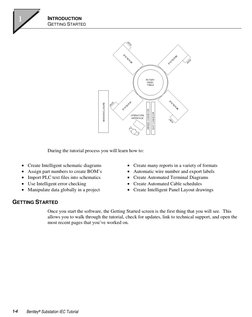 INTRODUCTION 
GETTING STARTED 
 
Bentley® Substation IEC Tutorial 
1-4 
 
 
 
During the tutorial process you will learn how