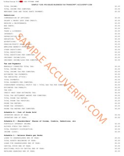 Sample IRS 1120S Tax Transcript | PDF | Taxes | Tax Deduction