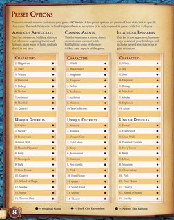 Characters
1. Witch	
2. Blackmailer	
3. Magician	
4. Emperor*	
5. Abbot	
6. Alchemist	
7. Architect	
8. Warlord	
(9. Tax Coll