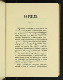 AO PUBLICO. 
Encetando o segundo anno da publicação do AL-
MANAK PAULISTANO peza-nos a confissão de que pouco 
bem pouco em r