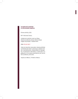 Las perlas de la nutrición  
en enfermedades hepáticas
Primera edición, 2023
DR © Ediciones Franco
Cuidado de la edición: Jos