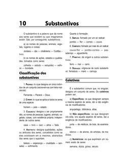— 105 —
Substantivos
O substantivo é a palavra que dá nome
aos seres que existem ou que imaginamos
existir. São, por consegui