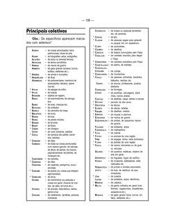— 106 —
Principais coletivos
Obs.: Os específicos aparecem marca-
dos com asterisco*.
ACERVO
• de coisas amontoadas, bens
pat
