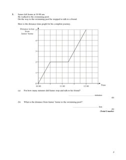 3 
3.
James left home at 10 00 am.
He walked to the swimming pool.
On the way to the swimming pool he stopped to talk to a fr