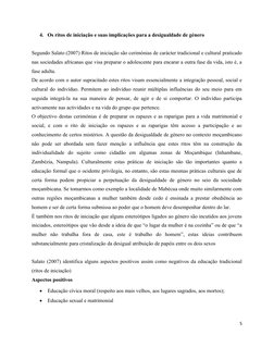 4. Os ritos de iniciação e suas implicações para a desigualdade de género 
Segundo Salato (2007) Ritos de iniciação são cerim