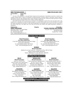 WEB TECHNOLOGIES - I       
ISBN 978-93-5451-185-1  
Second Edition : 
August 2022 
© 
: 
Author 
 
The text of this public