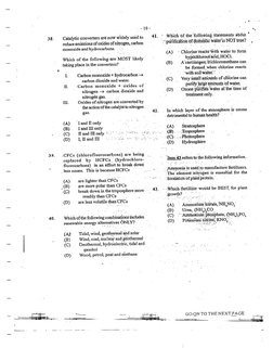 38. 
39. 
40. 
• 
_.. 
. • 
l 
. - 10.: 
Catalytic· converters are-now w'idely used to 
reduce emissions of oxides of nitroge