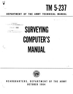 Department of The Army Technical Manual TM 5 237 Surveying