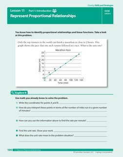 ©Curriculum Associates, LLC  Copying is not permitted.
L11: Represent Proportional Relationships
100
Represent Proportional R