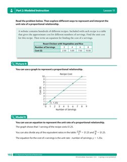Lesson 11
©Curriculum Associates, LLC  Copying is not permitted.
L11: Represent Proportional Relationships
102
Part 2: Modele