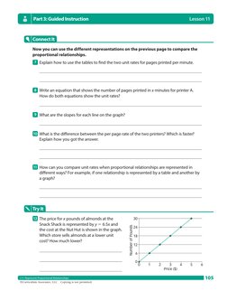 Lesson 11
©Curriculum Associates, LLC  Copying is not permitted.
105
L11: Represent Proportional Relationships
Connect It
Now