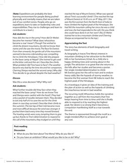 24
(Note: Expeditions are probably the best 
learning environment for people. Being pushed 
physically and mentally means, th