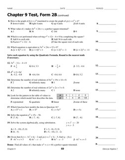 Chapter 9 Algebra 1 Test Review | PDF | Quadratic Equation | Equations