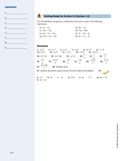 © 2001 McGraw-Hill Companies
ANSWERS
a.
b.
c.
d.
e.
f.
g.
h.
716
Getting Ready for Section 9.3 [Section 1.6]
Use the distribu