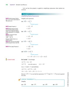 708
CHAPTER 9
EXPONENTS AND RADICALS
© 2001 McGraw-Hill Companies
Simplifying Radical Expressions
Simplify each expression.
(