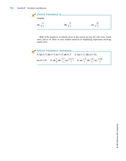 712
CHAPTER 9
EXPONENTS AND RADICALS
© 2001 McGraw-Hill Companies
Both of the properties of radicals given in this section ar