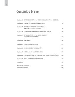 vi
Contenido breve
Capítulo 1 INTRODUCCIÓN A LA TERMODINÁMICA Y LA ENERGÍA
1
Capítulo 2 LA NATURALEZA DE LA ENERGÍA
35
Cap