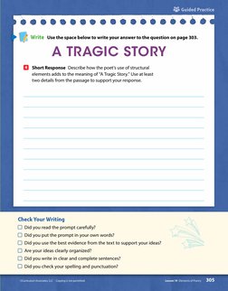 Guided Practice
©Curriculum Associates, LLC  Copying is not permitted.
305
Lesson 19  Elements of Poetry
Check Your Writing
 