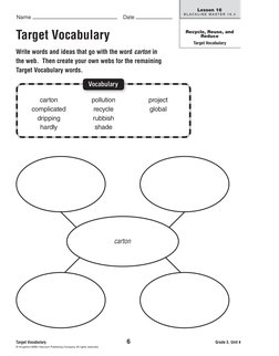 Target Vocabulary
Write words and ideas that go with the word carton in 
the web.  Then create your own webs for the remainin