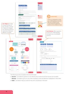 The following are also included at the end of the book:
• Answers – provided for questions in Let’s Review (only numerical an