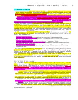 DESARROLLO DE ESTRATEGIAS Y PLANES DE MARKETING  | CAPÍTULO 2
36
LA CADENA DE VALOR
Michael Porter, de Harvard, ha propuesto