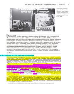 DESARROLLO DE ESTRATEGIAS Y PLANES DE MARKETING  | CAPÍTULO 2
37
Panasonic ha enfrentado 
algunos desafíos en el 
mercado en