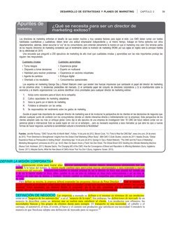 DESARROLLO DE ESTRATEGIAS Y PLANES DE MARKETING  | CAPÍTULO 2
39
Apuntes de
marketing
¿Qué se necesita para ser un director d